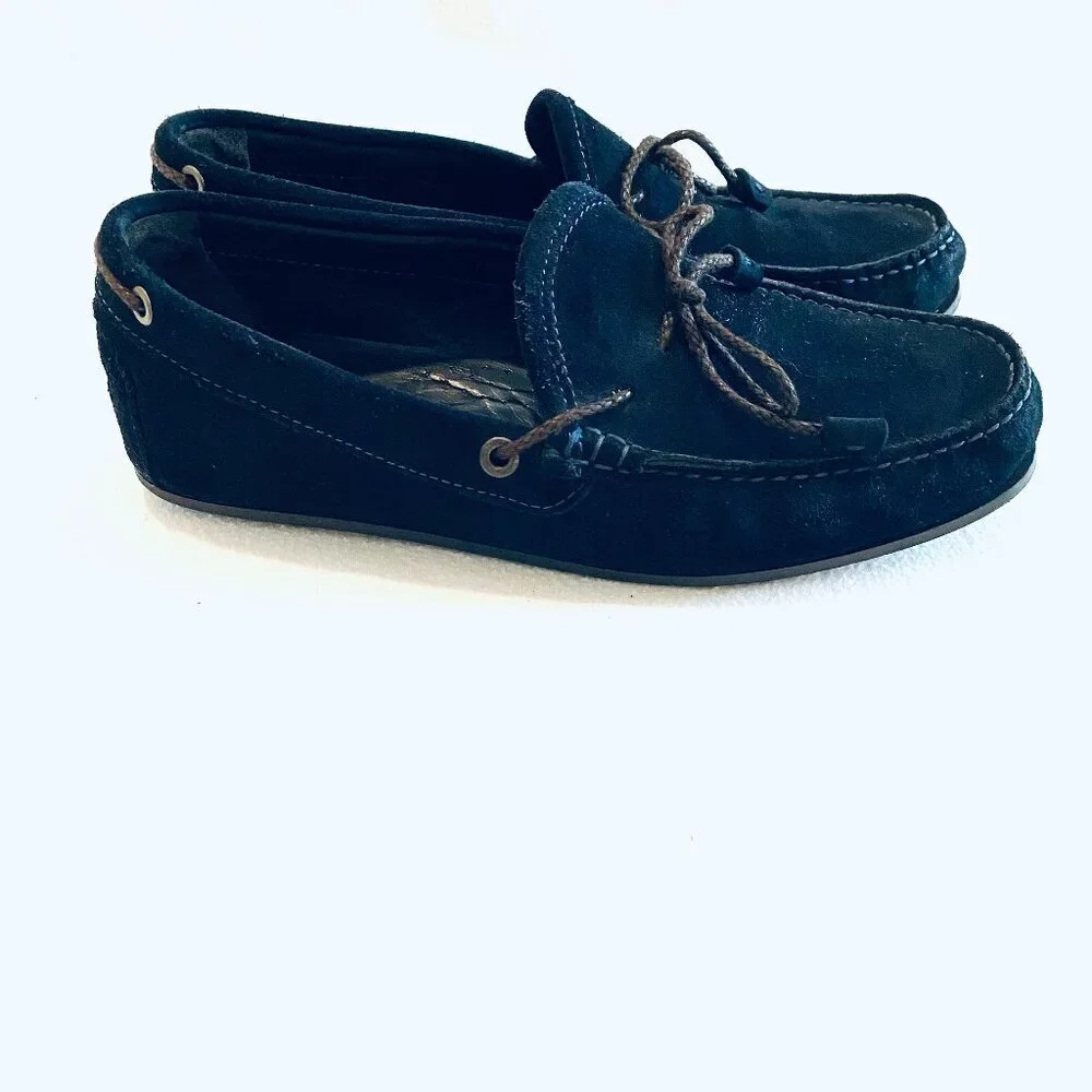 Massimo Dutti suede loafer Men's 41 navy tassel driving moccasin quiet luxury